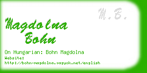 magdolna bohn business card